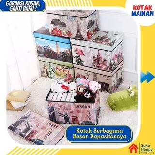 Kotak Baju Kotak Penyimpanan Barang Kursi Bangku Lipat Rak Tempat Baju Mainan Anak Ukuran Besar