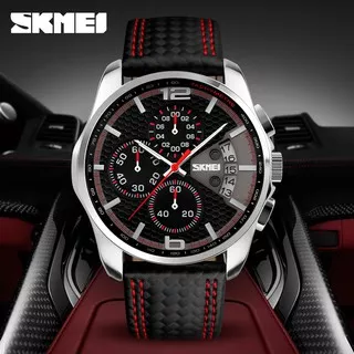 Jam tangan pria analog Skmei 9106 Red Water resistant 30m