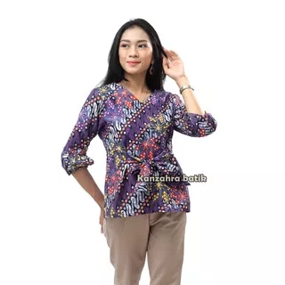 Blouse Batik Wanita Atasan Batik Model Lengan Balon BLN01A