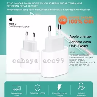 Adaptor Charger IPhone 20W Usb C to Lightning IPhone 11 12 Pro Max 8 Plus X XR Ipad Fast Charging
