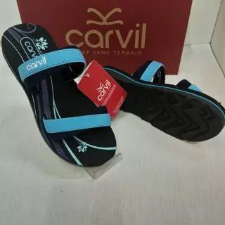 Terbaru sandal selop spon cewe carvil momo 01 tw navy blue original termurah dan terlaris