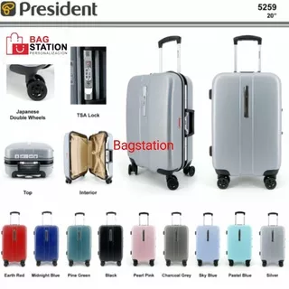 TAS KOPER PRESIDENT 20 IN 5259 ORIGINAL 4 RODA FRAME TSA LOCK TAS CABIN TAS TRAVEL TAS PAKAIAN TAS BAJU