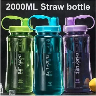 HBT04 Botol minum jumbo Original 2 Liter Dan 1 Liter Enjoy Life/ water bottle 2000 ML 1000 ML BPA FREE