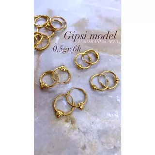 anting emas asli model  gipsi 0,5 l gipsi pentol/love