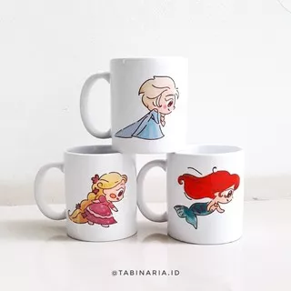 Mug Karakter Anak. Mug kartun Chibi Lucu. Bisa custom nama + free box + kartu ucapan