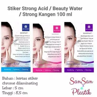 Stiker kangen water biuty water and strong acid 100ml