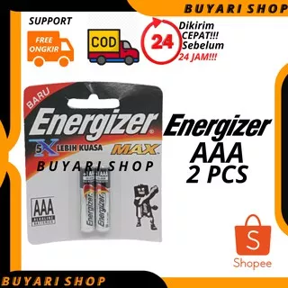 Baterai Energizer MAX AAA 1.5V Isi 2 PCS Baterai AAA A3 Energizer MAX 2 PCS Baterai Jam Dinding ORI