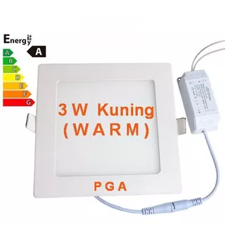 Lampu Led Panel Kotak 3W Kuning Warm / Downlight Tipis Kotak 3W