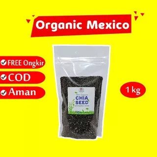 CHIA SEED 1KG ORGANIK MEKSIKO CIA SEEDS ORGANIC MEKSICO HITAM ASLI 1 KG BIJI CHEA BLACK CIASEED ORI SHEED CHEASEEDS CHIASEED SED PAKET JSR DETOX DETOKS UNTUK DIET ZAIDUL AKBAR GRAM PREMIUM GARAM NATURAL HIMALAYA PINK SALT HIMALAYAN 100GR 100 GR 250 PROMIL