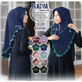 Nadia Masker Original Raqumi Hijab Wanita Hijab Jersey Super Anthem Pad Nadia Raqumi