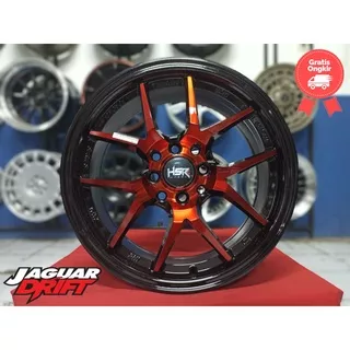 Velg Mobil Racing Ring 15 - Velg Mobil Hsr Hyura Boroko 01 R15x6.5 H8x100-114.3 ET42 BK-RED Bisa Buat Brio Jazz Sirion Ignis Dll