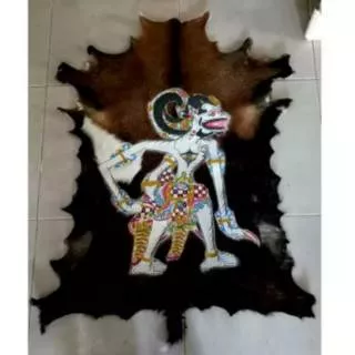 LUKISAN LEMBARAN WAYANG HANOMAN KULIT KAMBING FULL BODY 77x55 cm - DEKORASI DINDING RUMAH MURAH