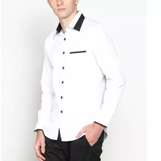 VM Kemeja casual Formal Putih Slimfit Panjang - Long Shirt Sleeve