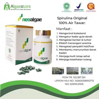 COD Neoalgae Spirulina - isi 60 Kapsul | Suplemen - Superfood - Masker Spirulina Air Tawar ORIGINAL