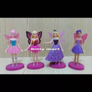 FIGURE PRINCESS FAIRY BARBIE MARIPOSA SET 4 PCS / HIASAN TOPPER KUE