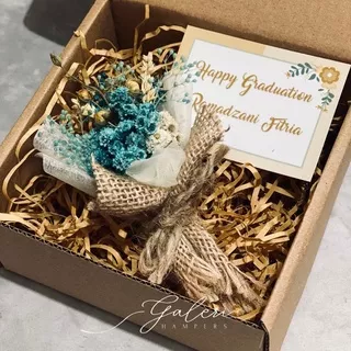 MINI HAMPERS BUKET BUNGA KERING | BOUQUET DRIED FLOWER & GREETING CARD