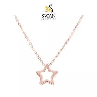 Kalung Emas 18K Model Star Rosegold Swan Jewellery