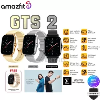 Amazfit GTS 2 1.65inch AMOLED Display GPS SpO2 5ATM Smart Watch Global - Jam Tangan Amazfit GTS 2 Sport Waterproof Garansi Resmi 1 Tahun