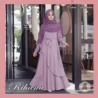 Rihana Syar`i / Rihana Syari / Gamis Set hijab / Gamis Busui / Gamis Murah Surabaya