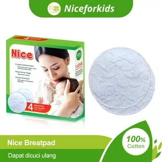 Nice Baby Breastpad Washable Penyerap Asi Cuci Ulang Isi 4 pcs / Breastpad Cuci Ulang