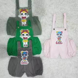 Baju Overall/kodok/jumpsuit gambar LOL anak bayi cewe cowo unisex usia 0-24 th