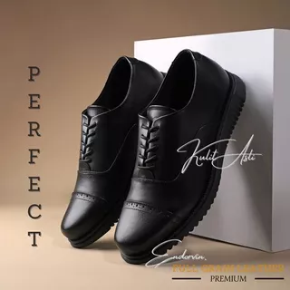 EINSTEIN BLACK PERFECT SERIES Sepatu Spatu Pantofel Formal Kerja Nikahan Nikah Pria 100% Kulit Asli Original Ori Casual Cowok Cowo Dewasa 39 41 42 43 44 Sol Karet Tali Awet Terbaru Terlaris Kulit Sapi Asli Leather Shoes Pria