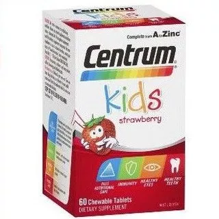 Centrum Kids Aussie isi 60 tablet kunyah Exp 02/2023/Multivitamin Centrum Kids/Multivitamin rasa Strawberry/Vitamin Aussie/Vitamin Import