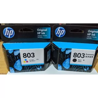 PAKETAN TINTA HP 803 BLACK DAN TRICOLOUR CATRIDGE Printer HP Deskjet : 1111, 1112, 2131, 2133 2621, 2622, 2623, HP AMD 120, 125 ORIGINAL