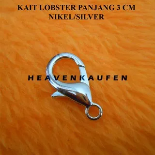 Kait Pengait Lobster Besar Nikel Silver Panjang 3 cm