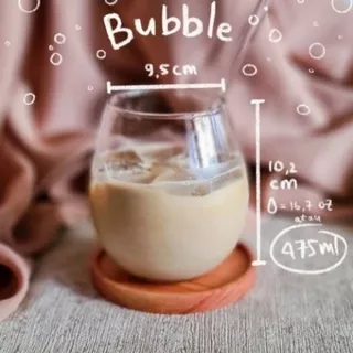 gelas kaca bubble ball 450 ml for dessert dan vas bunga