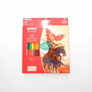 Pensil Warna Kenko CP 24FBC 48 Warna Dua Sisi Panjang Bi Color 24 Batang - 1 Set
