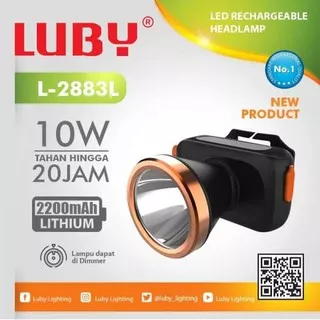 Luby Senter Kepala Super Terang LED L-2883L LAMPU PUTIH 10Watt 500 Meter 20 Jam