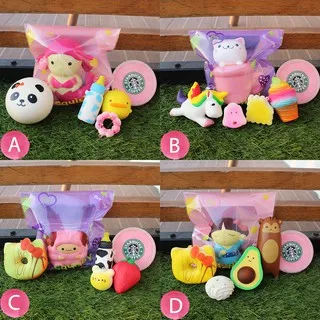 Mainan Kado Paket Squishy FIVE (BUNDLE SLIME PUYO) II