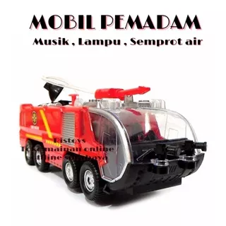 Mobil Pemadam Kebakaran Musik Dan Lampu Semprot Air Bump & Go Mainan Anak Mobil Fire Engine