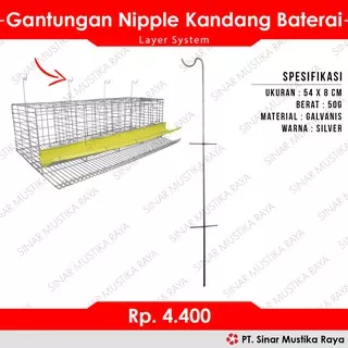 Gantungan Nipple Kandang Baterai Petelur Layer - Alat Ternak Ayam Unggas - Peralatan Peternakan Ayam