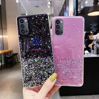 OPPO A54 A57 A59 A71 A74 A92 A52 A94 F1S F3 F5 Clear Bling Silicone Shining Sequins Phone Soft Back Cover Glitter Case