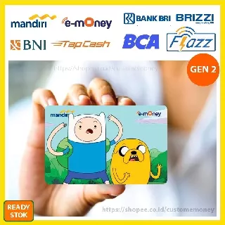 Emoney Adventure Time Finn Anime 17 Etoll E-Money Mandiri Flazz GEN 2 BNI Tapcash BRI Brizzi - 1 SISI