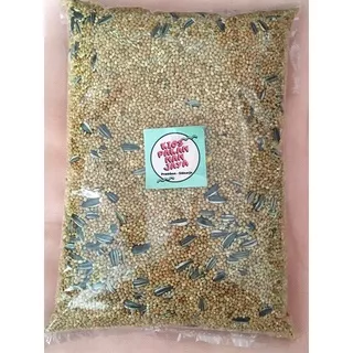 millet lovebird campur 1kg (millet putih, millet merah, kwaci hitam)