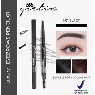 Eyebrows Pencil 2in1 Pensil Alis Anti Air Putar Otomatis dengan Sikat Alis GT04