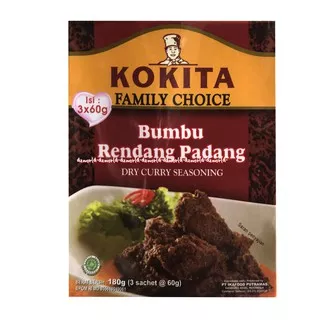 Kokita Bumbu Rendang Padang Dry Curry Bumbu Instan Untuk Masak Rendang Isi 3 Sachet