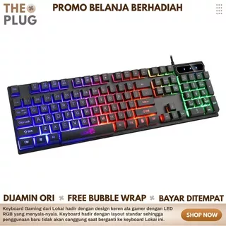 Keyboard Key Board Gaming LED RGB Komputer Laptop Pc Murah Original