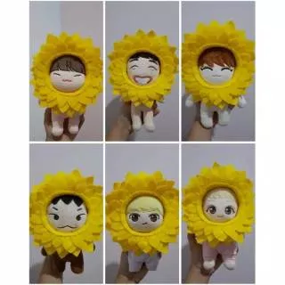 Head / Headband Sunflower doll for seventeen doll & exo doll (kpop doll 15cm)