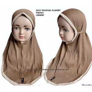 JILBAB BAYI PLISKET RENDA/JILBAB INSTAN ANAK/BERGOK MARYAM ANAK/JILBAB ANAK PEREMPUAN