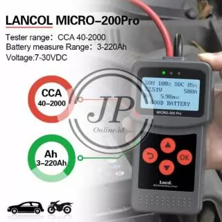 LANCOL Micro-200Pro Digital Battery Tester & Annalyser Test Accu Mobil dan Motor Tes Baterai Kering