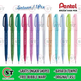 Pentel Fude Touch Brush Sign Pen 12 SES 15C Colouring Kuas Spidol Lettering Doodle Murah Satuan