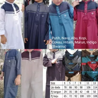 Al Khoir Jubah maroko anak dan remaja no 3-13 kombinasi warna gamis panjang katun premium
