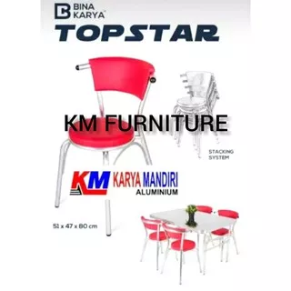 KURSI BULAT SANDARAN / KURSI CAFE / KURSI TERAS / KURSI ALUMINIUM TOP STAR MERK BINA KARYA