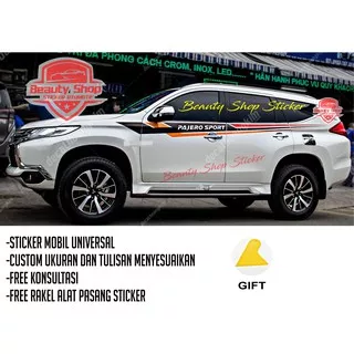 sticker pajero sport cutting stiker mobil mitsubishi pajero sport list keren 3 warna