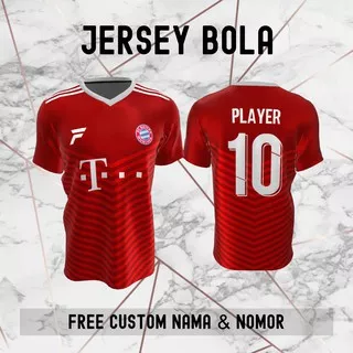 Jersey Bayern Munchen Klub Bola Baju Kaos Custom Nama dan Nomor Punggung - 180