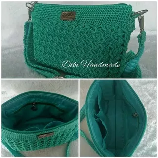 Tas Rajut Selempang motif Prada/Tas unik/Tas Handmade